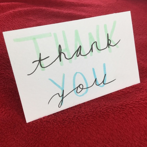 Single Handmade Watercolor ‘Thank You’ Card - Picture 3 of 7